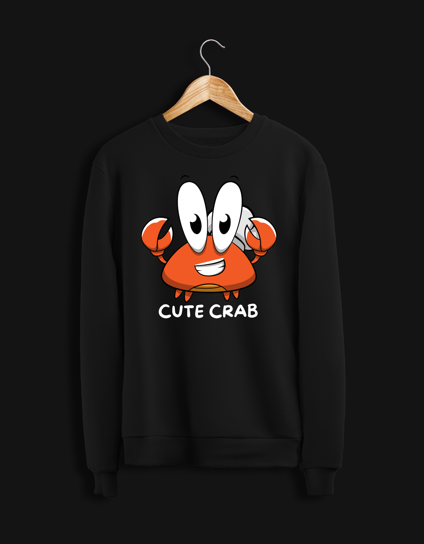 Black Crab Printed Oversize Sweatshirt