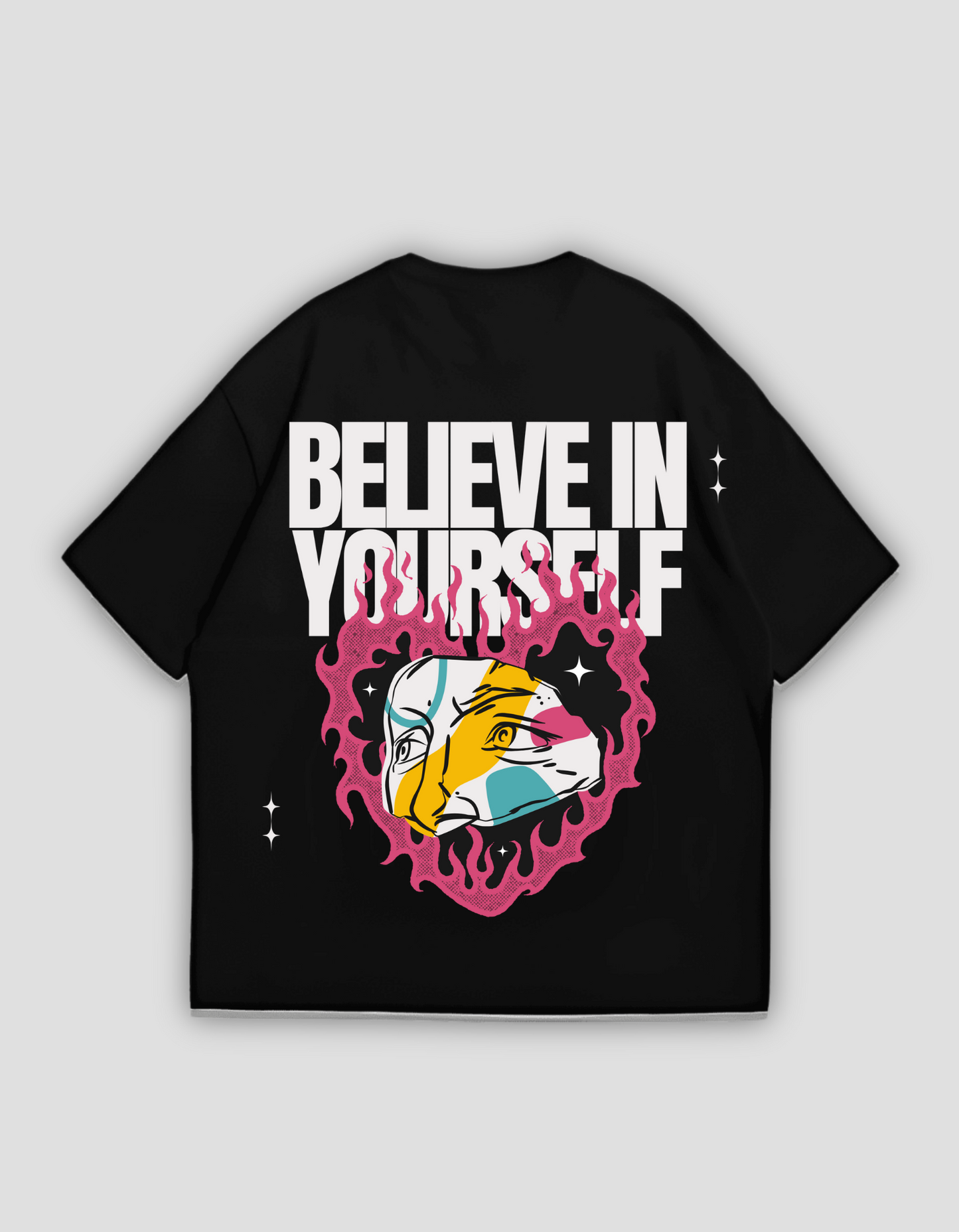 Believe In Yourself Black Oversize Tee