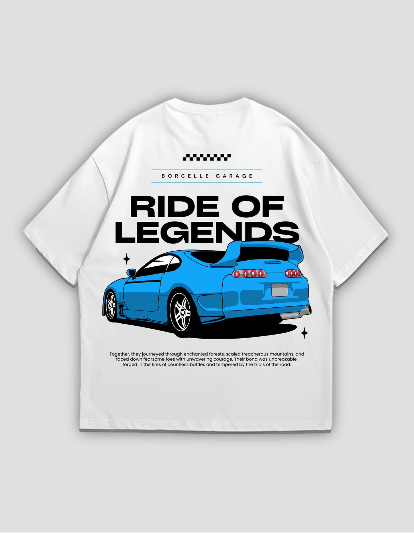 White Ride Of Legends Oversize Graphic Tee